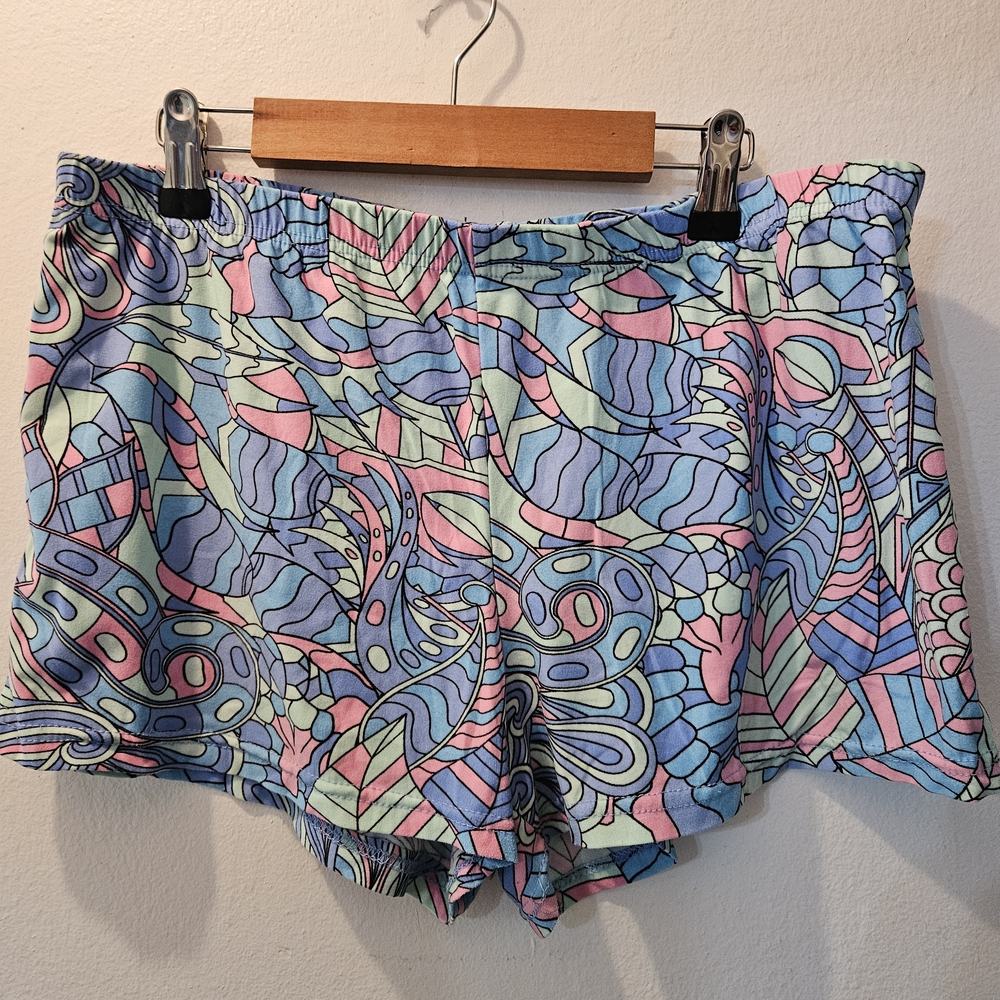 Pastel Patterned Women's Athletic Shorts